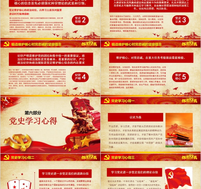 辉煌98载永远跟党走中国共产党党史PPT模板第11张