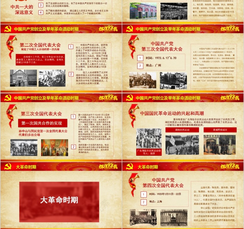 辉煌98载永远跟党走中国共产党党史PPT模板第6张