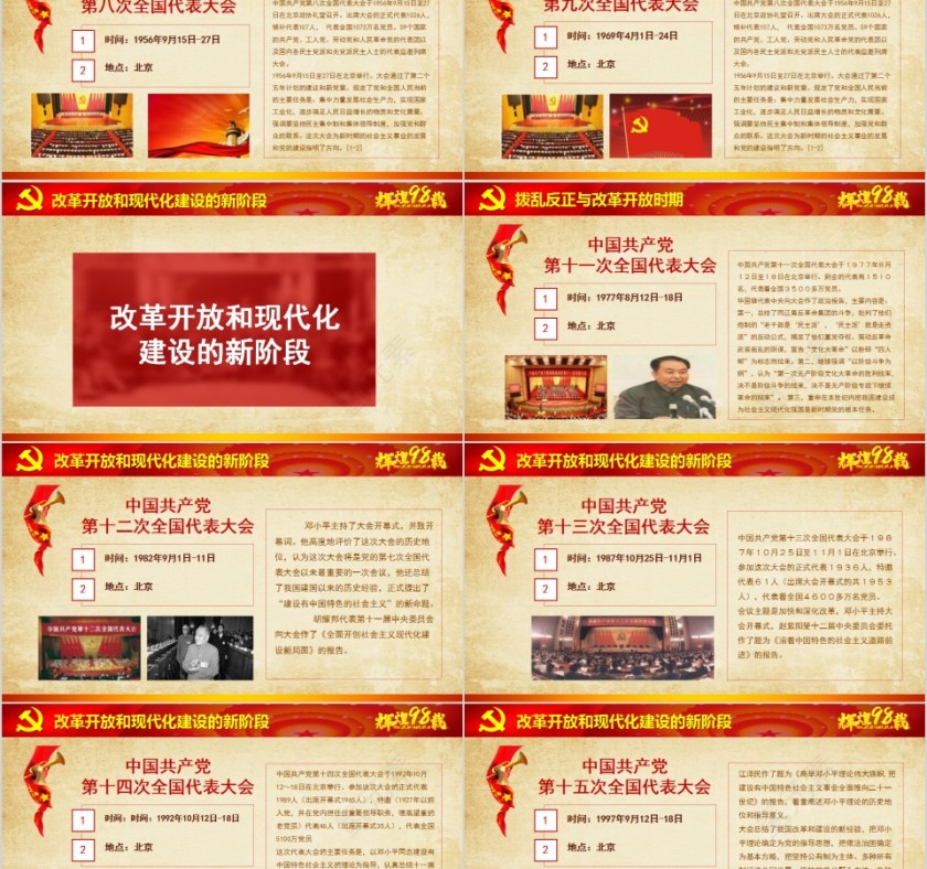 辉煌98载永远跟党走中国共产党党史PPT模板第8张