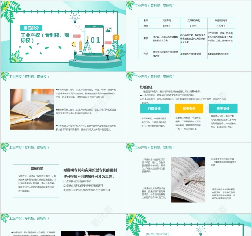 简约绿色清新知识产权日PPT模板第4张