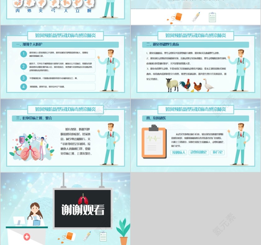 简约清新如何预防新型冠状病毒肺炎知识宣讲PPT模板第3张