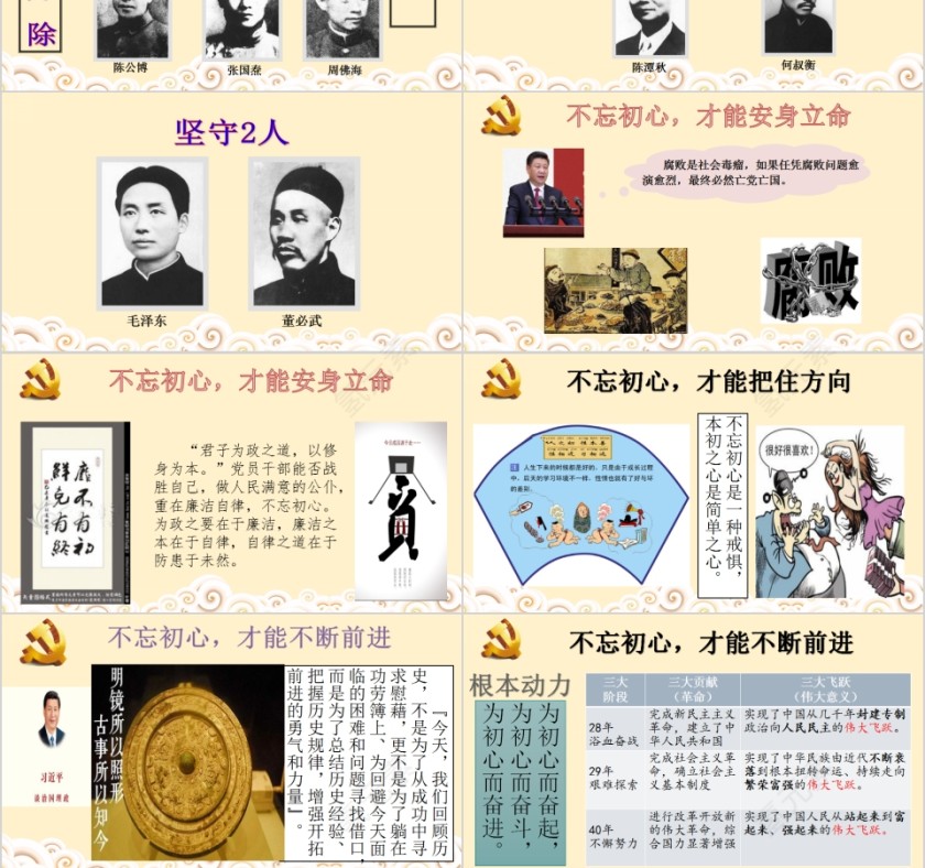 不忘初心共筑梦牢记使命勇向前立足岗位作贡献PPT模板第6张