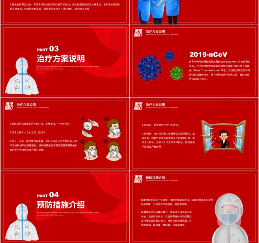 抗击疫情疫情防控手册PPT模板第3张