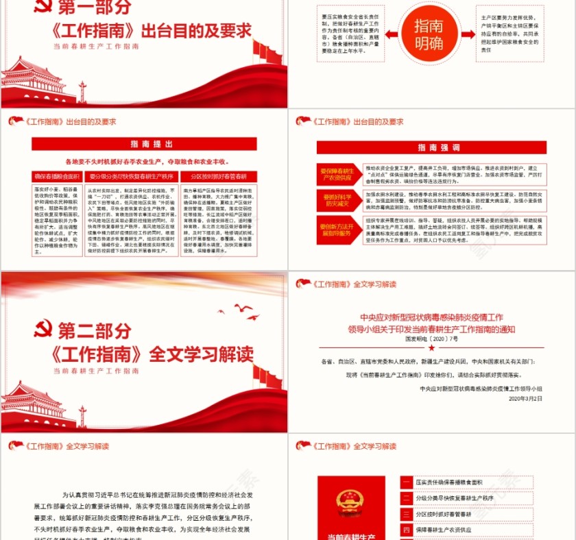 简约中国风当前春耕生产工作指南PPT模板第2张