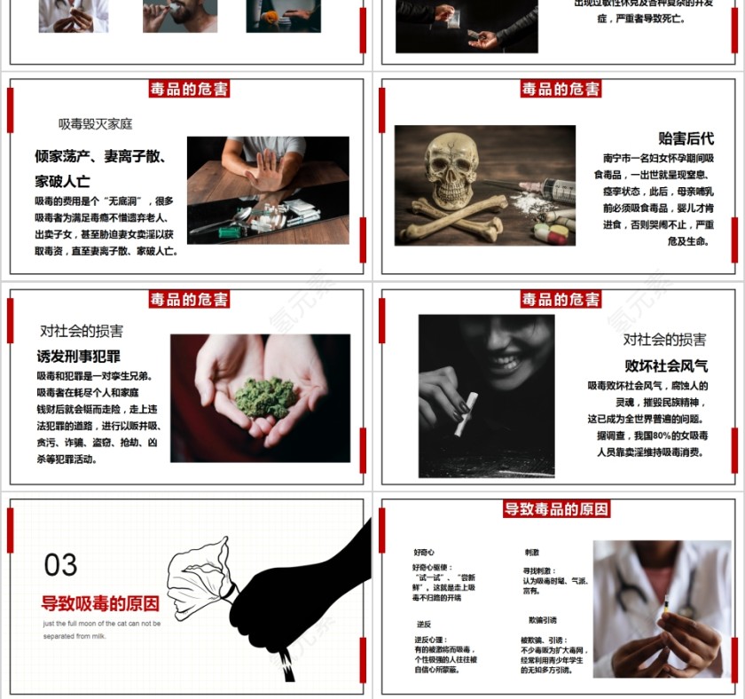 珍爱生命远离毒品国际禁毒日宣传PPT模板第3张