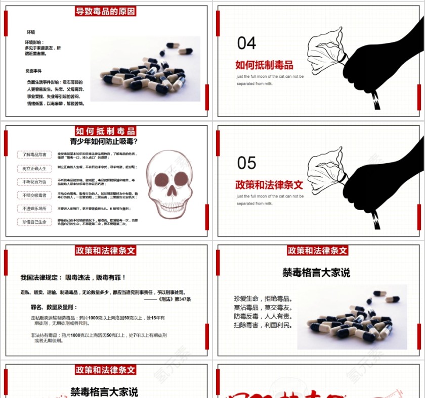 珍爱生命远离毒品国际禁毒日宣传PPT模板第4张