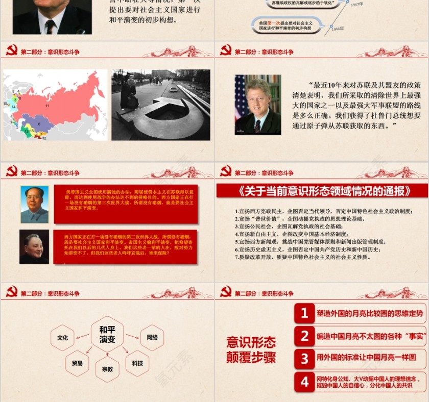 意识形态专题党课PPT模板第3张