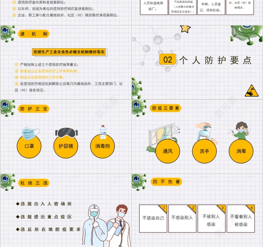 企业复工疫情防控工作要点PPT模板第3张