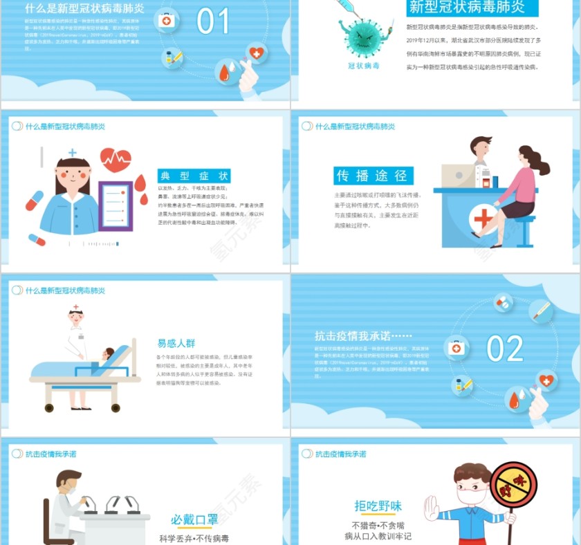 抗击新型冠状病毒肺炎预防肺炎感染PPT模板第2张