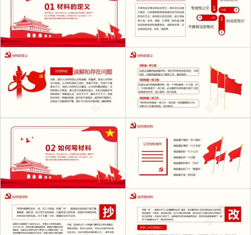党建主题文字工作体会交流公文写作PPT模板第2张