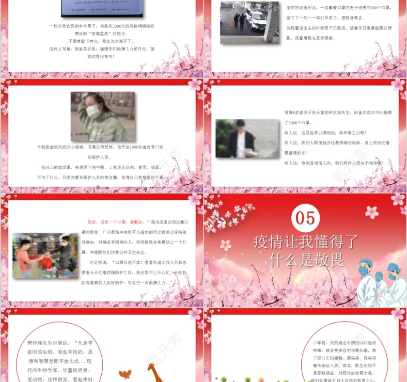 简约清新花卉疫情过后感言PPT模板第5张