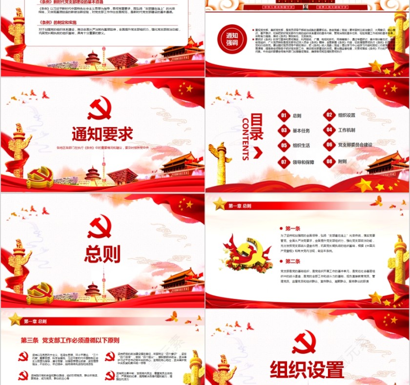 中国共产党支部工作条例逐条解读PPT模板第2张