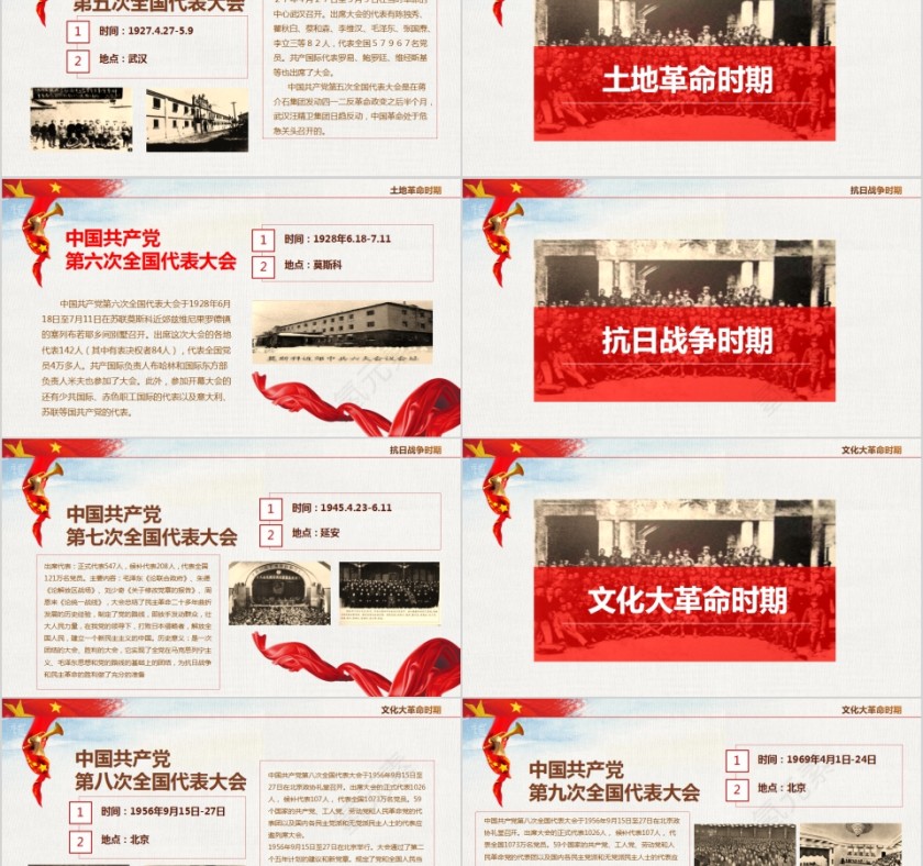 辉煌的历程中国共产党党史PPT模板第5张
