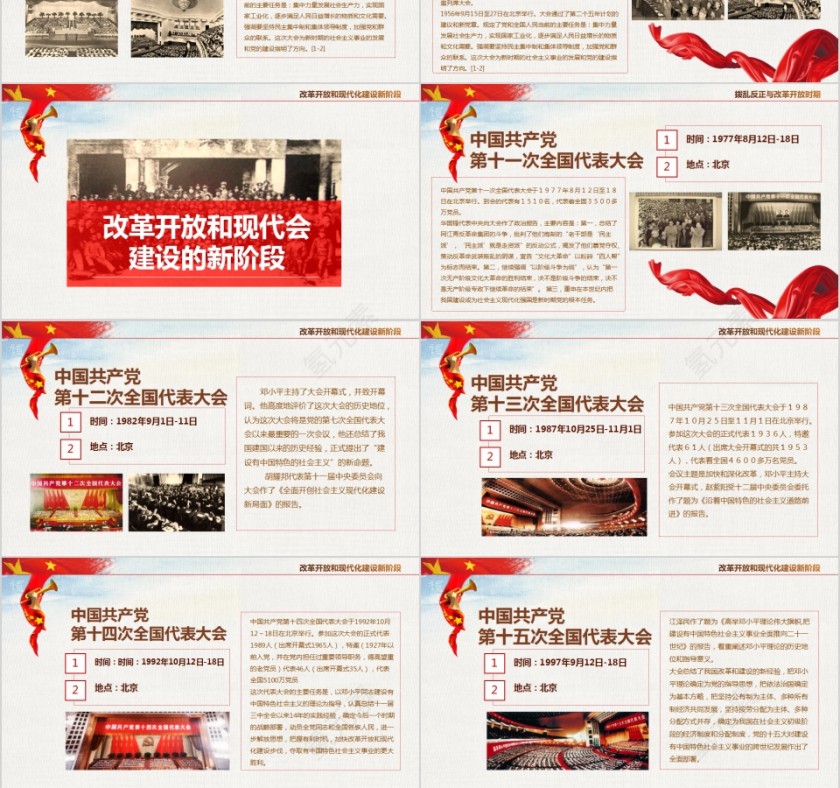 辉煌的历程中国共产党党史PPT模板第6张