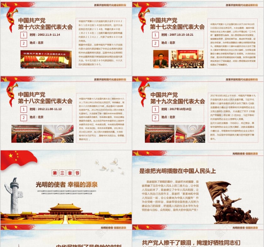 辉煌的历程中国共产党党史PPT模板第7张