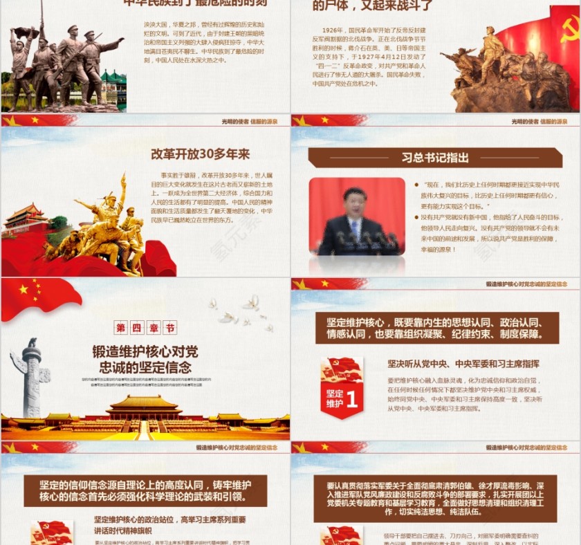 辉煌的历程中国共产党党史PPT模板第8张