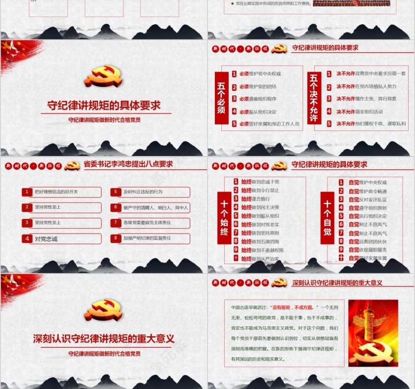 守纪律讲规矩做新时代合格党员PPT第3张