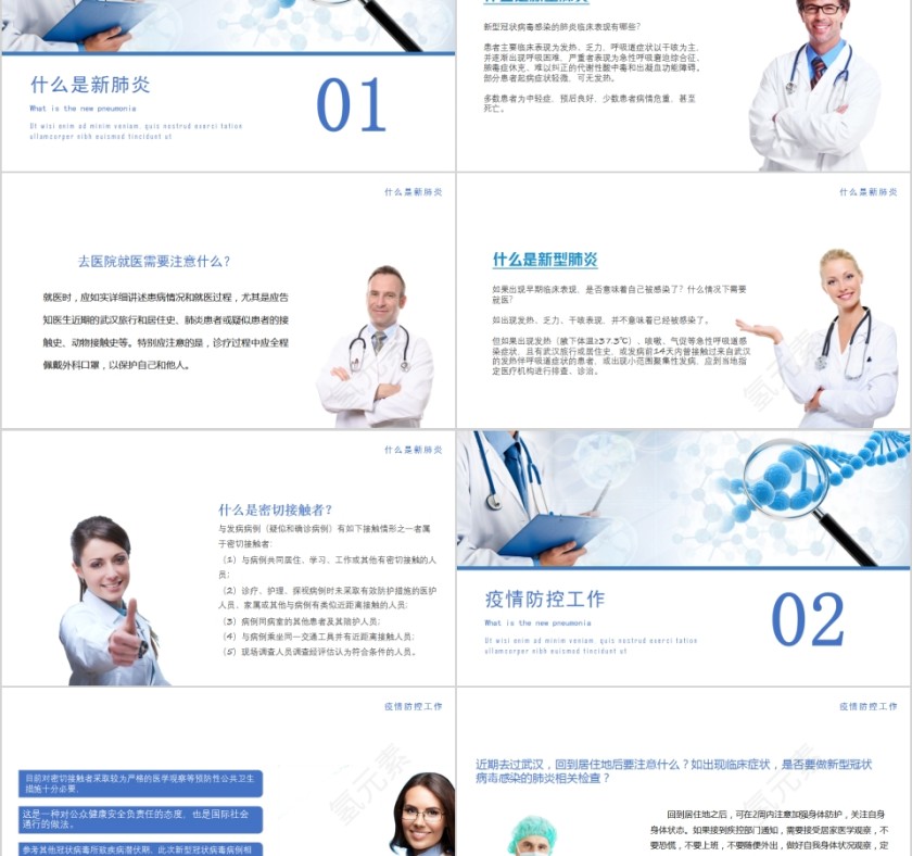 简约清新防控新型冠状病毒感染PPT模板第2张
