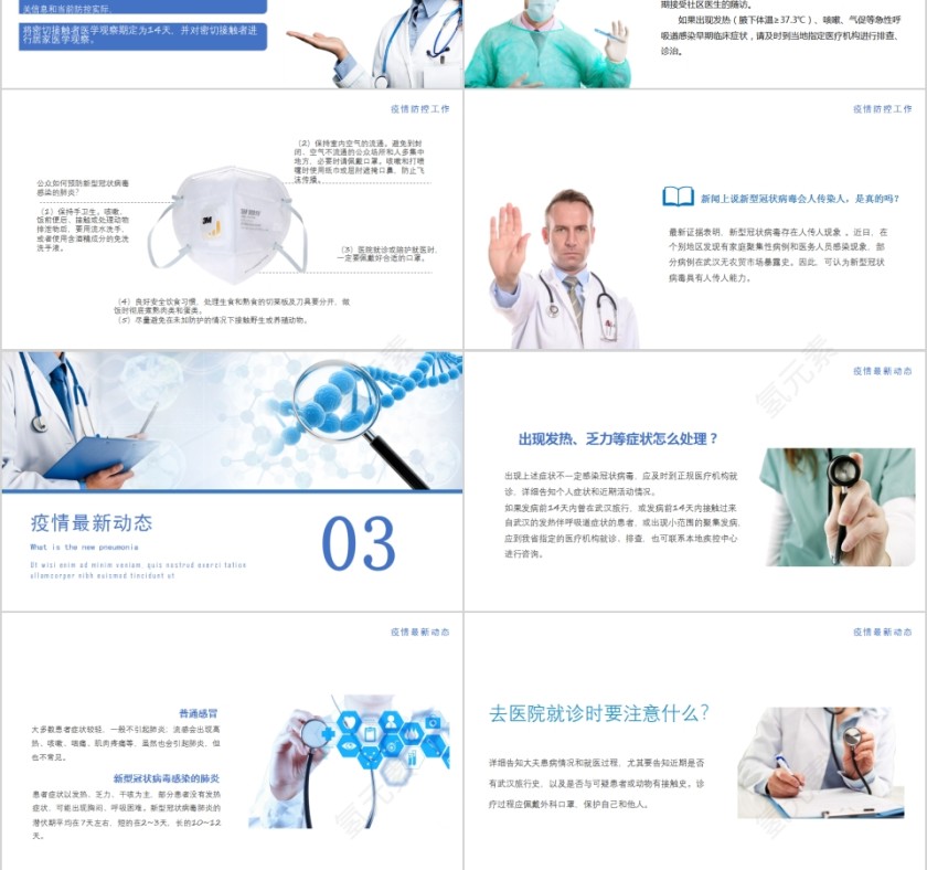 简约清新防控新型冠状病毒感染PPT模板第3张