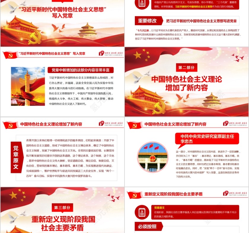 新党章学习重点解读PPT模板第2张