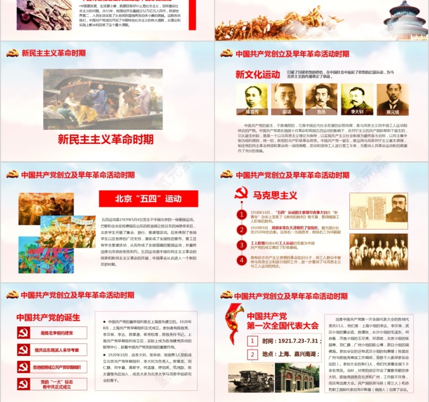 中国共产党党史98年光辉的历程PPT模板第3张