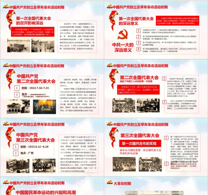 中国共产党党史98年光辉的历程PPT模板第4张