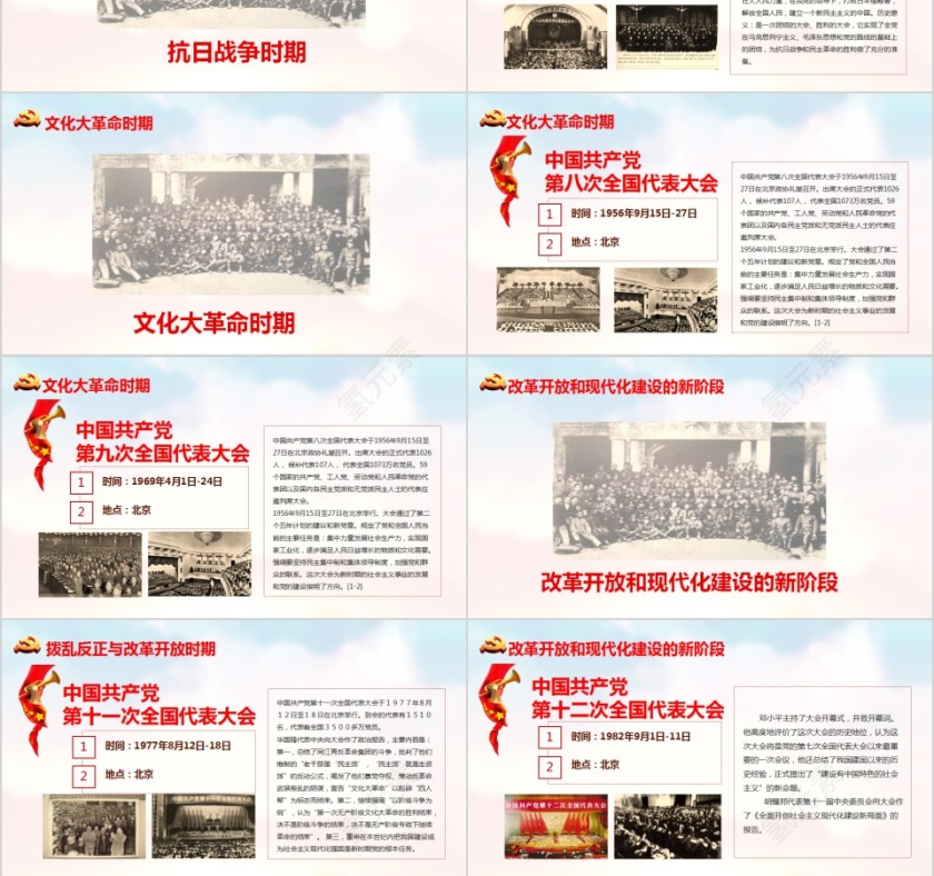 中国共产党党史98年光辉的历程PPT模板第6张