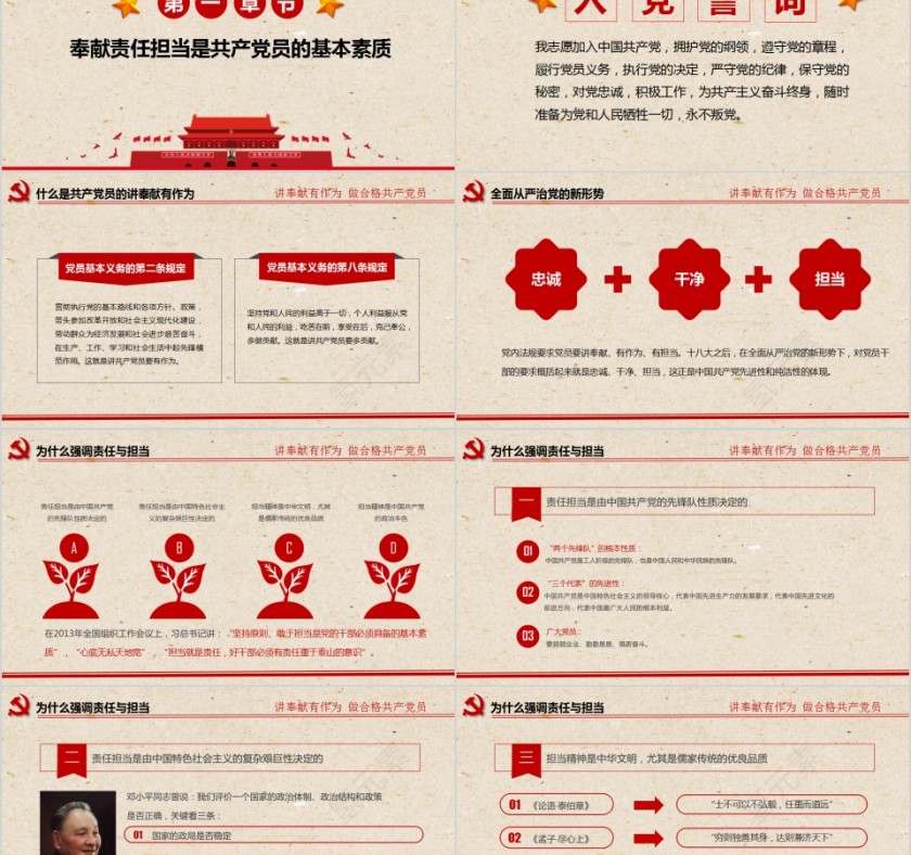 讲奉献有作为做合格共产党员党支部党员党课学习培训PPT课件第2张