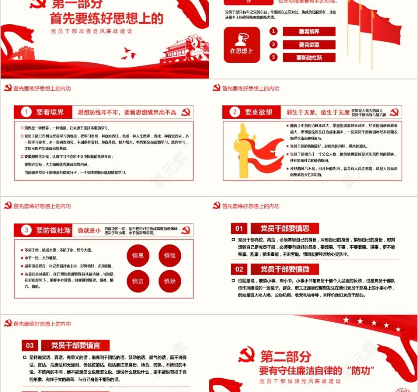 须练好三种功党员干部加强党风廉政建设PPT模板第2张