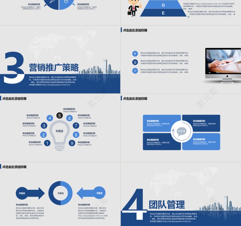 商业计划书营销策划书ppt模板下载第3张
