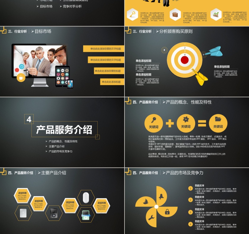 深色商务大气动态商业计划书PPT第3张