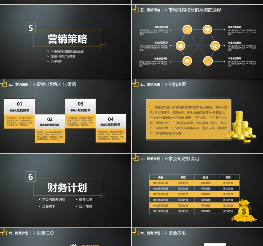 深色商务大气动态商业计划书PPT第4张