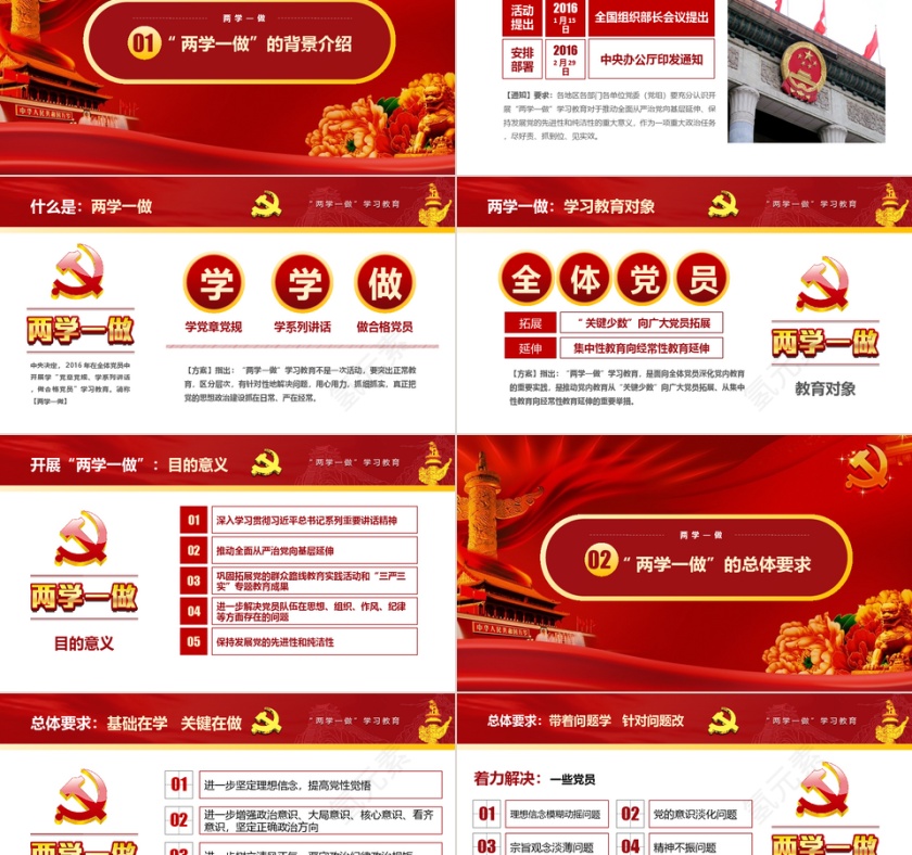 高档大气儿中国党建PPT模板第2张