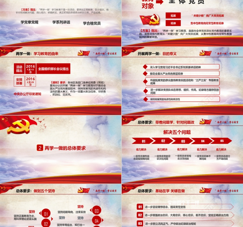 有内容党政学习党建培训通用PPT模板第2张