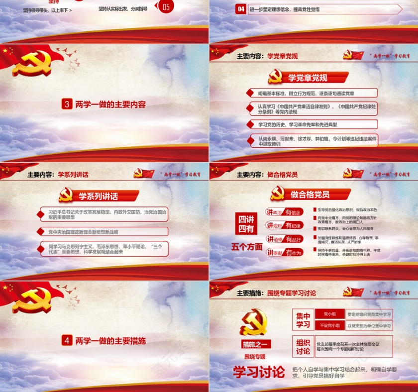 有内容党政学习党建培训通用PPT模板第3张