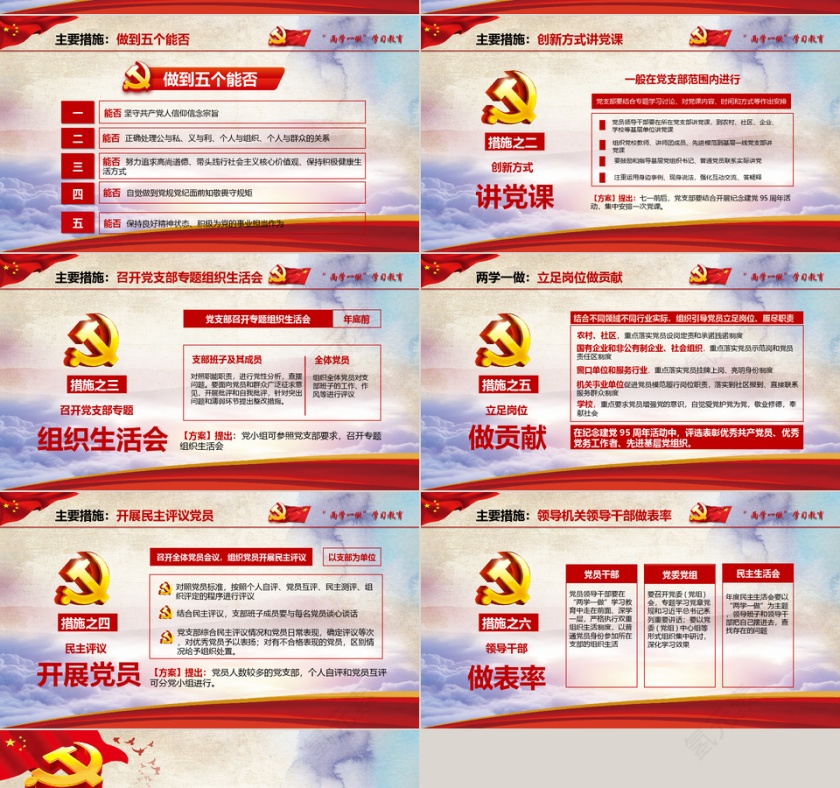 有内容党政学习党建培训通用PPT模板第4张