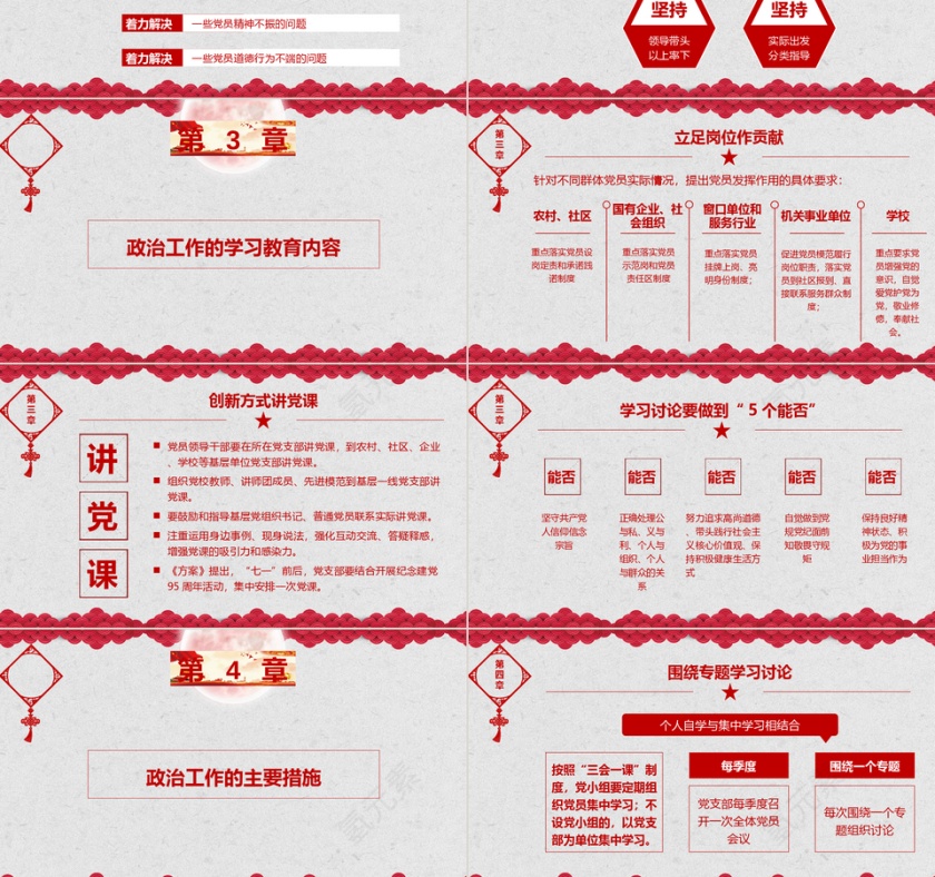 有内容党风建设党建培训PPT模板第3张