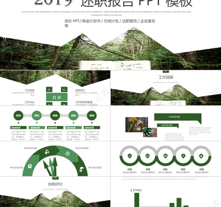 清新转正述职报告教育培训PPT模板第1张