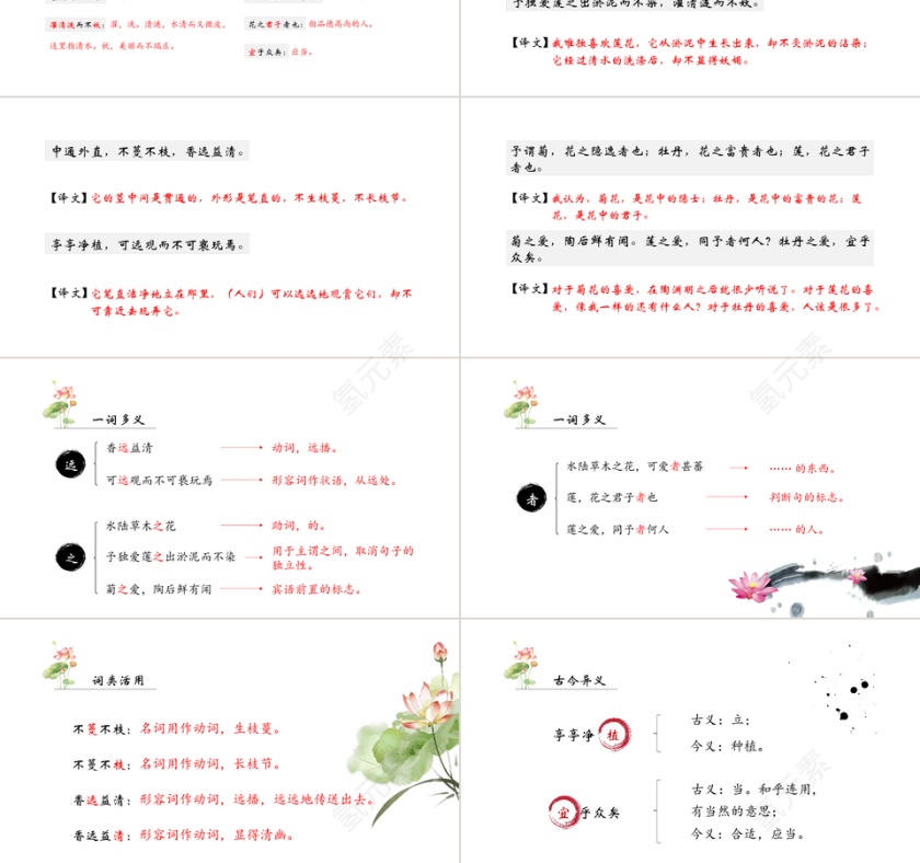 新部编人教版爱莲说语文课件PPT模...第3张