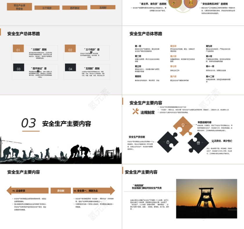 稳重大气安全生产培训PPT模板第3张