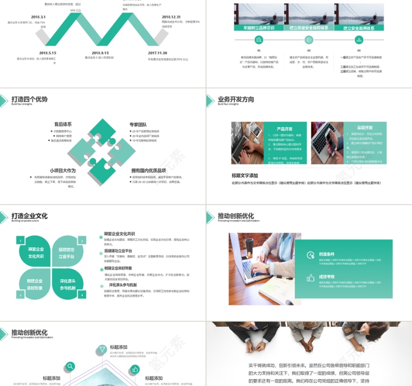 绿色商务经营分析工作汇报ppt模板第5张