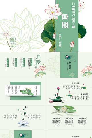 夏至荷花二十四节气主题班会教育PP...