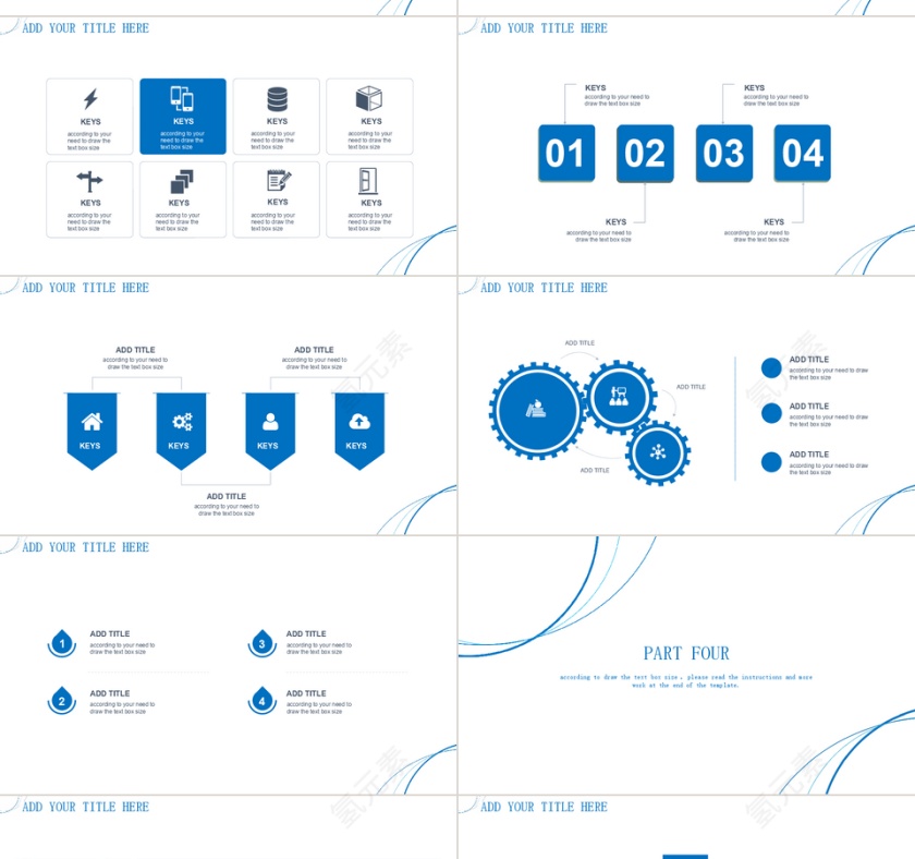 简约扁平风多图表企业宣传产品介绍企业文化商务通用PPT模板第4张