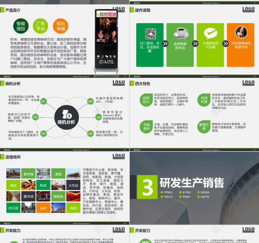 简约风格商务多图表企业宣传产品业务介绍PPT模板第4张