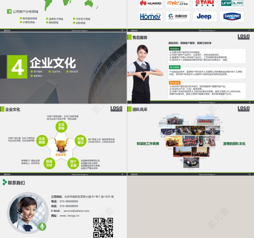 简约风格商务多图表企业宣传产品业务介绍PPT模板第6张