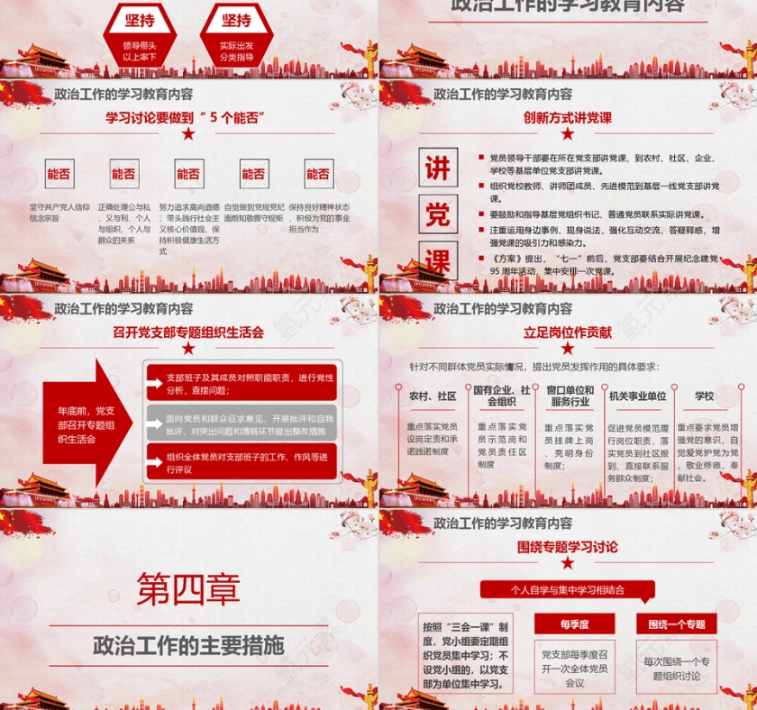 党政学习喜迎十九大开幕学习PPT模板第3张