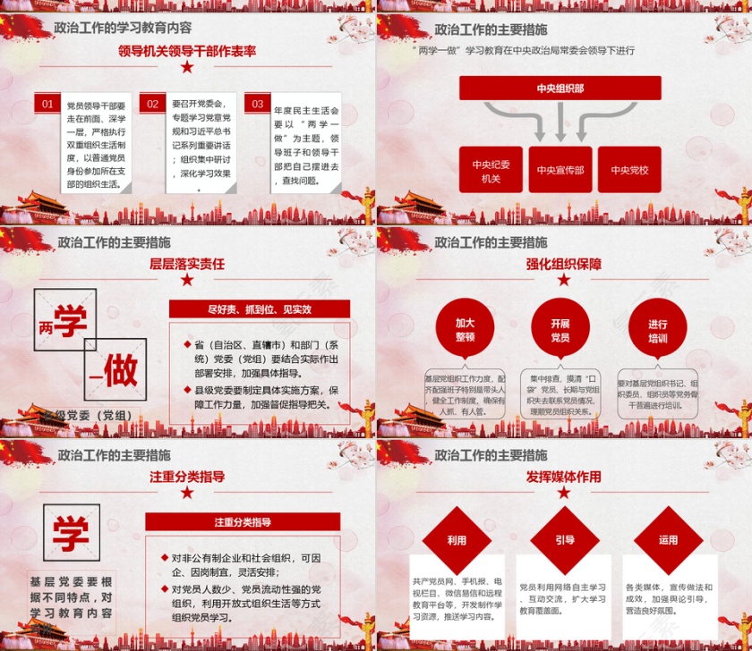 党政学习喜迎十九大开幕学习PPT模板第4张