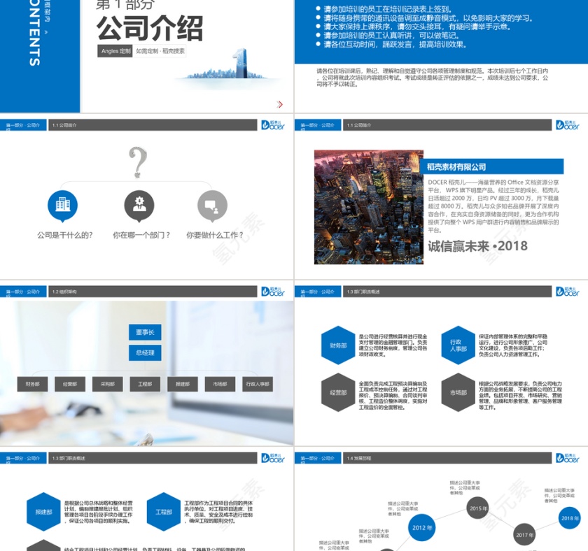 蓝色大气员工入职培训PPT模板第2张
