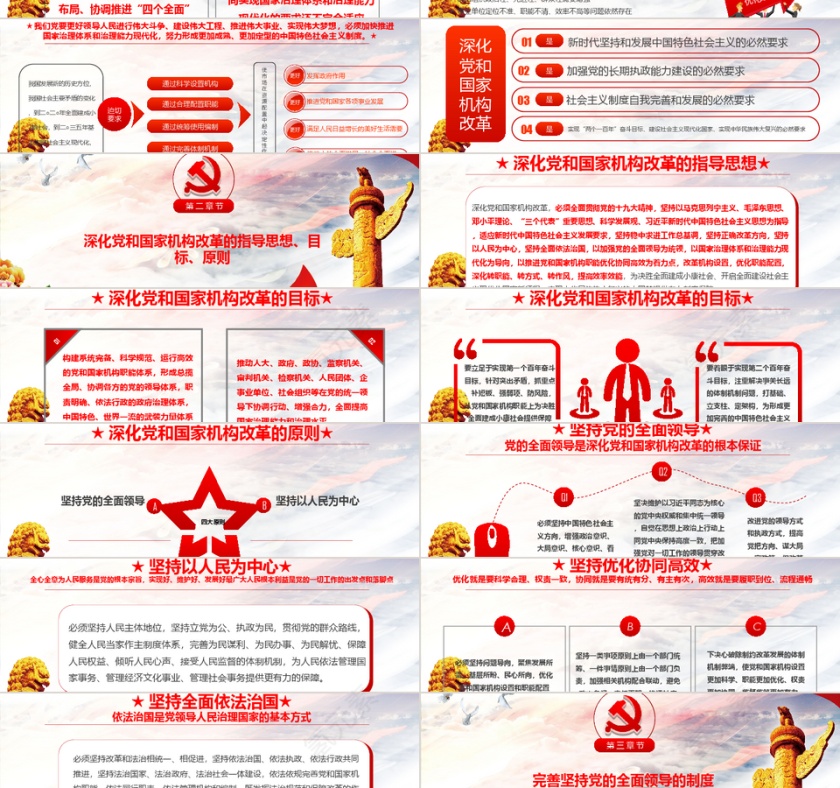 红色大气政府报告党员学习PPT模板第2张