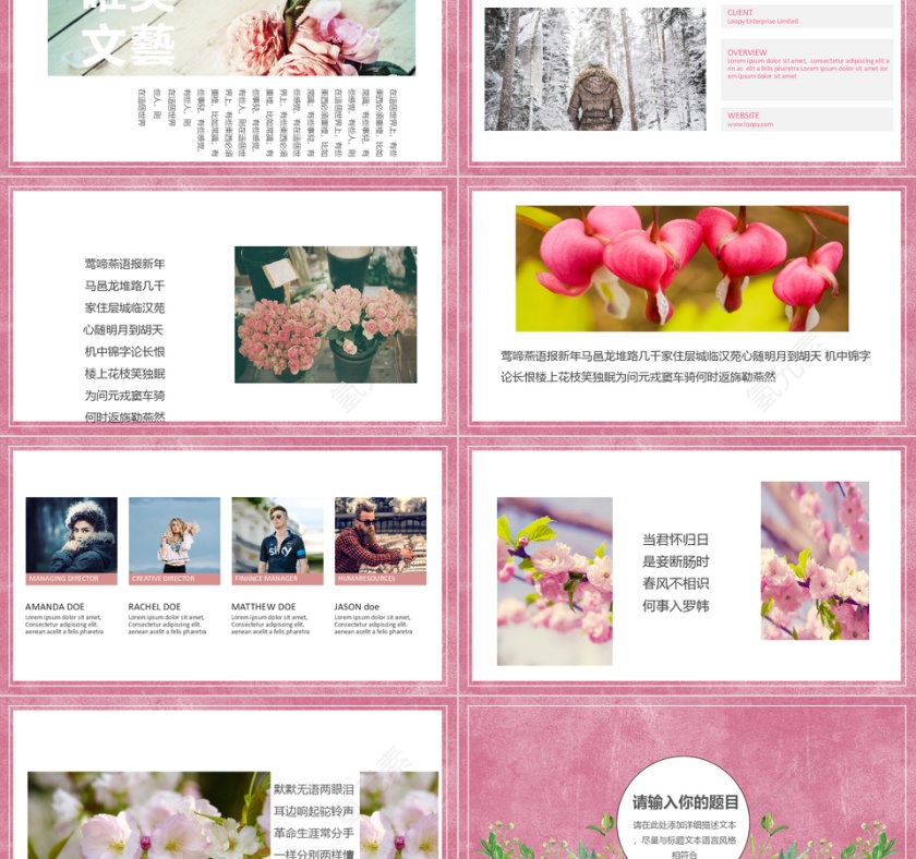 唯美风系列模板PPT第2张